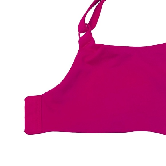 VICTORIA’S SECRET Plunge bra Fuchsia Padded Rhinestones Bling Underwire 38DD/38E - Picture 7 of 9